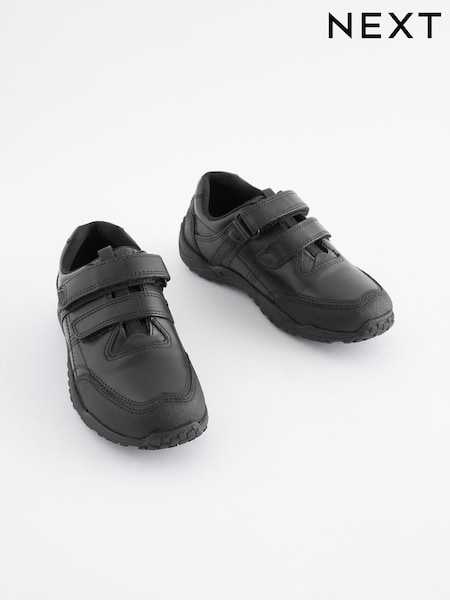 Black Narrow Fit (E) School Leather Double Strap Shoes (388178) | 170 zł - 220 zł