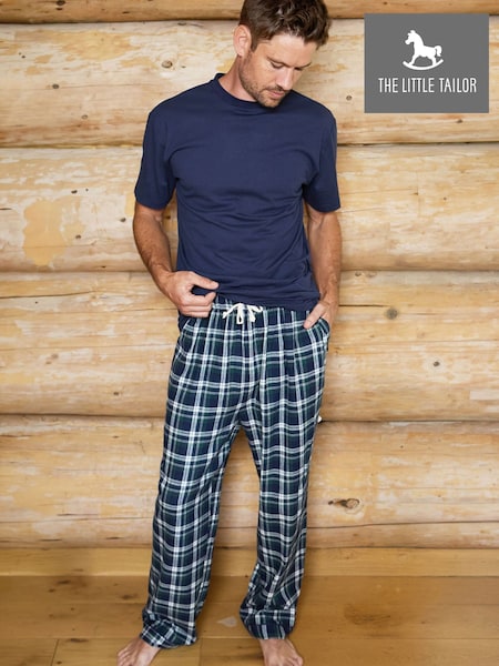 Blue - Regular The Little Tailor Checked Flannel Relaxed Christmas Pyjamas
