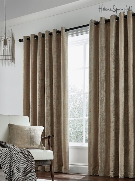 Helena Springfield Natural Truffle Roma Lined Eyelet Curtains (388778) | €126 - €186