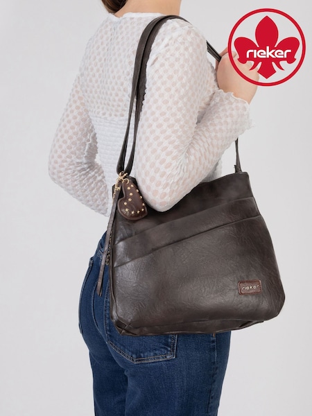 Brown - Rieker Zipper Shoulder Bag