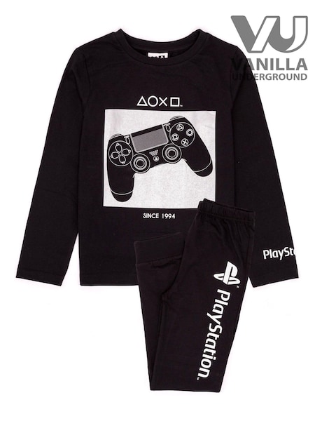 Vanilla Underground Black Playstation Boys Licensed Long Leg Pyjamas Set (389242) | €24