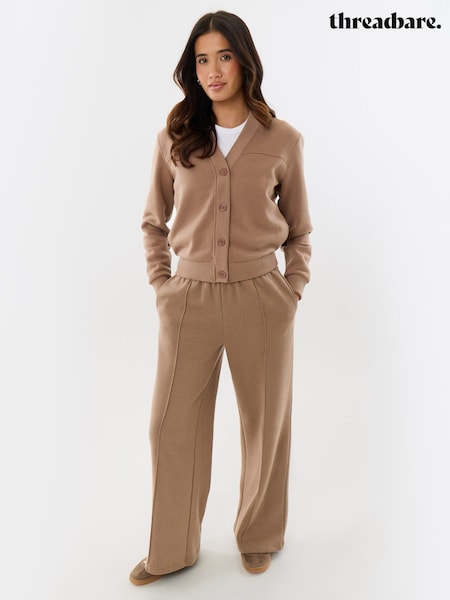 Brown - Threadbare Petite Cardigan & Jogger Sweat Set