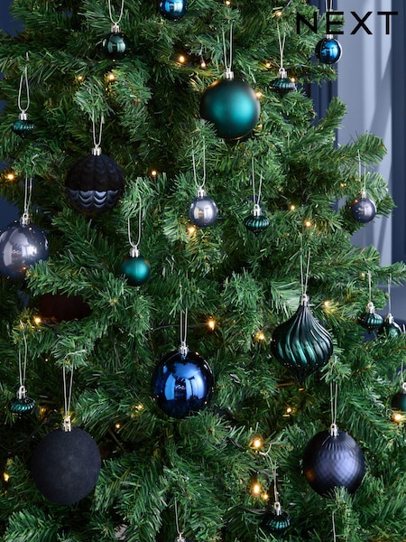 50 Pack Navy Shatterproof Christmas Baubles (389506) | AED51