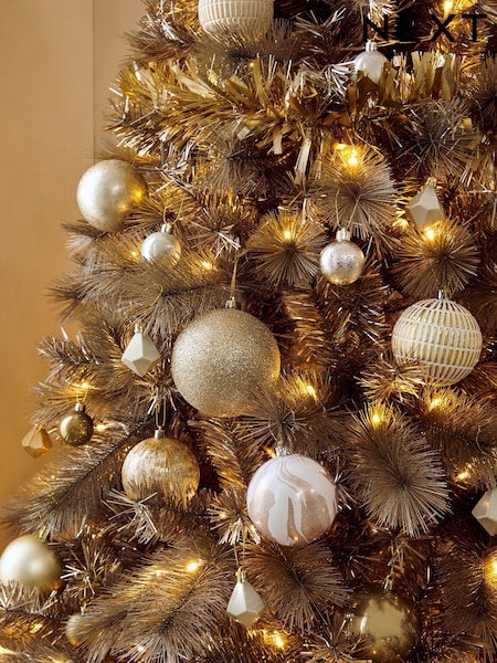 50 Pack Champagne Gold Shatterproof Christmas Baubles (389574) | € 16