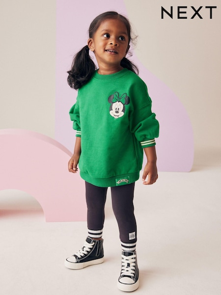 Green Disney Minnie Mouse 100% Cotton Long Sleeve Top and Leggings Set (3mths-7yrs) (389774) | 65 QAR - 79 QAR