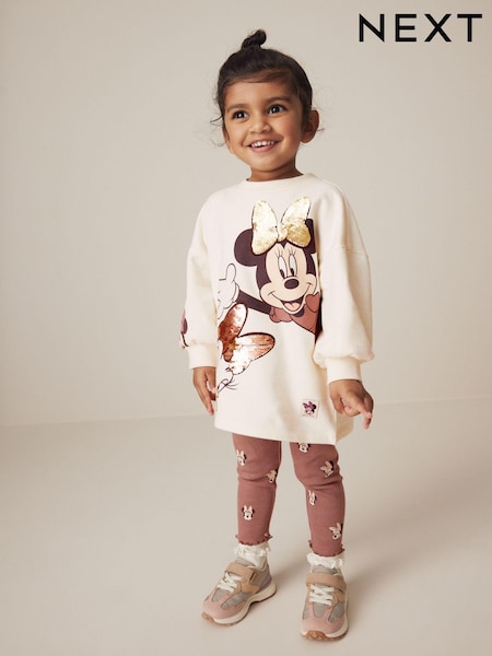 Blanco crudo - Disney Minnie Mouse And Daisy Sequin Long Sleeve 100% Cotton T-Shirt And Leggings Set (3mths-7yrs) (389806) | 26 € - 32 €