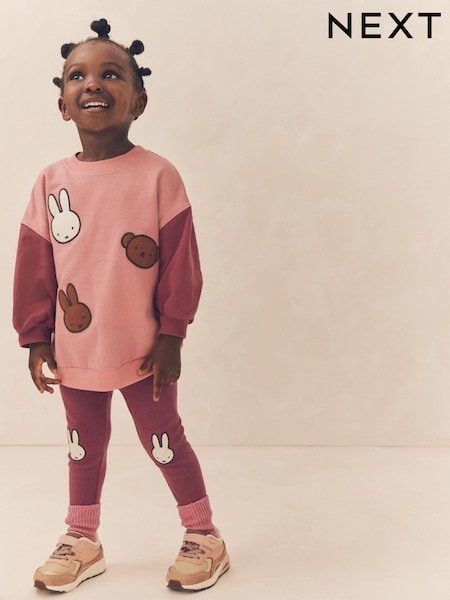 وردي - Miffy 100% Cotton Sweatshirt and Leggings Set (3mths-7yrs) (389849) | ‏62 ر.ق. - ‏76 ر.ق.