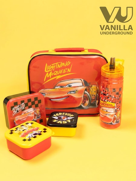 Red - Vanilla Underground Disney Cars Lightning Mcqueen Lunch Bag Bottle And 3 Snack Pot
