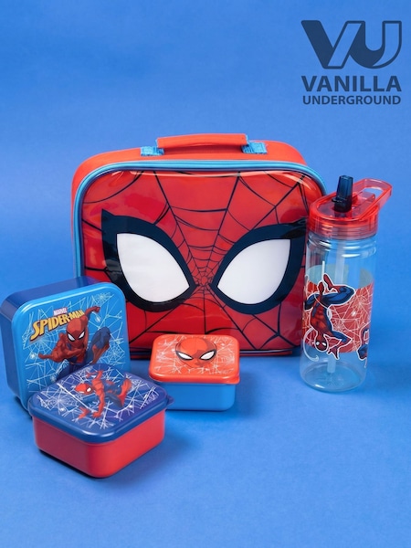 Red - Vanilla Underground Disney Marvel Spiderman Lunch Bag Bottle And 3 Snack Pot