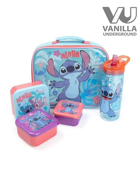 כחול  - Vanilla Underground Disney Lilo And Stitch Lunch Bag Bottle And 3 Snack Pot