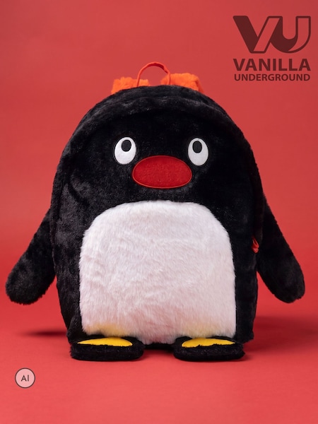 Black - Vanilla Underground Pingu Furry Unisex Kids Backpack