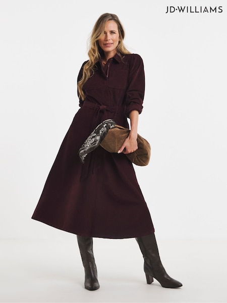 Rot - Jd Williams Cord Long Sleeve Dress