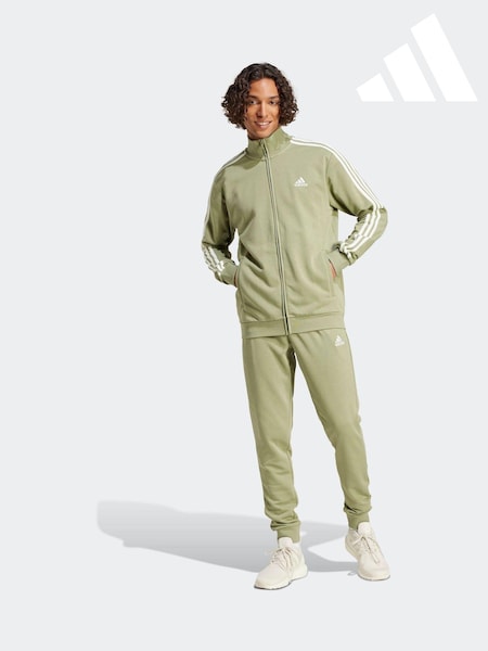 Зеленый - adidas Sportswear Basic 3-Stripes French Terry Tracksuit (392606) | €40