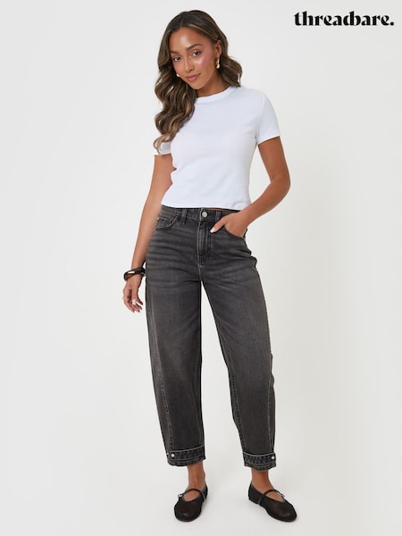 Black - Threadbare Barrel Leg Jeans
