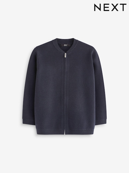Mornarsko modra - Knitted Zip Through Bomber Cardigan (3-16yrs) (393016) | € 25 - € 31