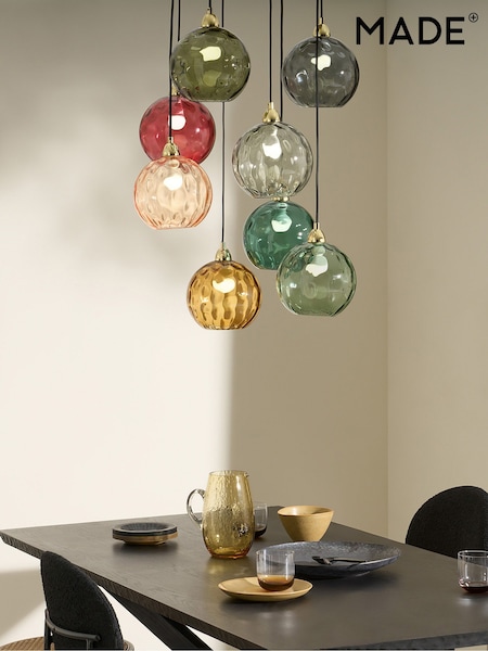 MADE.COM Green Ilaria 8 Light Cluster Pendant Ceiling Light (393432) | €550