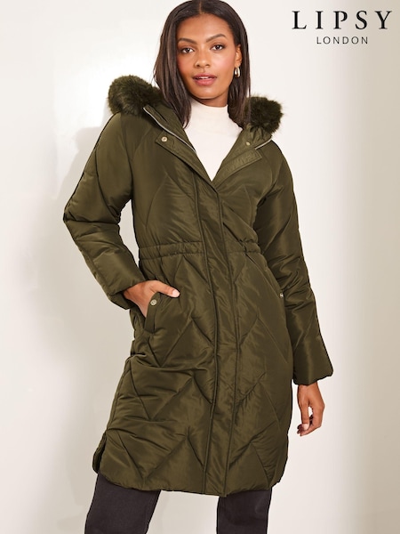 Verde kaki - Manta parka matlasata Impermeabil Lipsy (393554) | 364 LEI