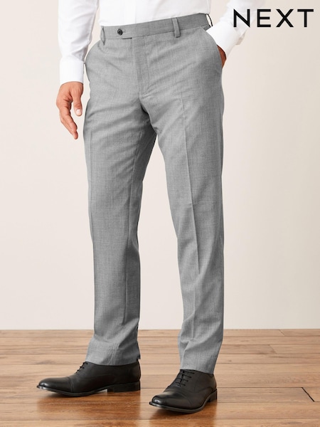 Light Grey Tailored Fit Wool Mix Textured Suit Trousers (393755) | €5