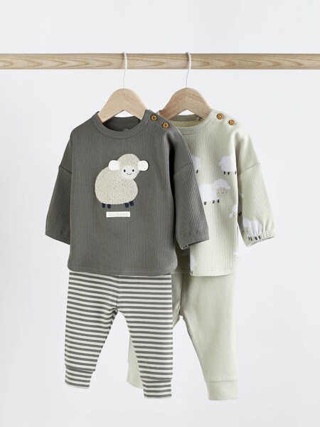 Monochrome Sheep 4 Piece Baby T-shirt and Legging Set (0mths-2yrs) (394355) | €20 - €22