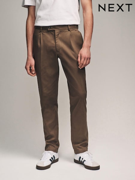 Taupe Elasticated Waist TENCEL™ Blend Stretch Chino Trousers (394671) | R$ 385