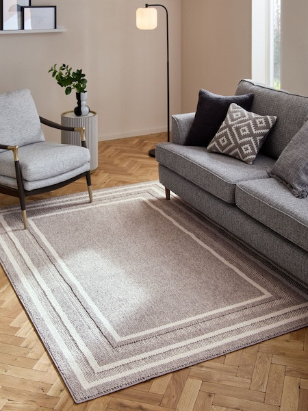 Light Grey Albie Bobble Border Rug (394763) | €59 - €311