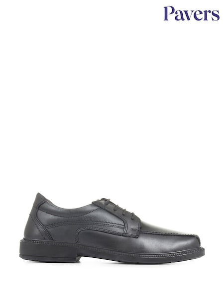 Pavers Wide Fit Leather Lace-Up Black	Shoes (395005) | SGD 77