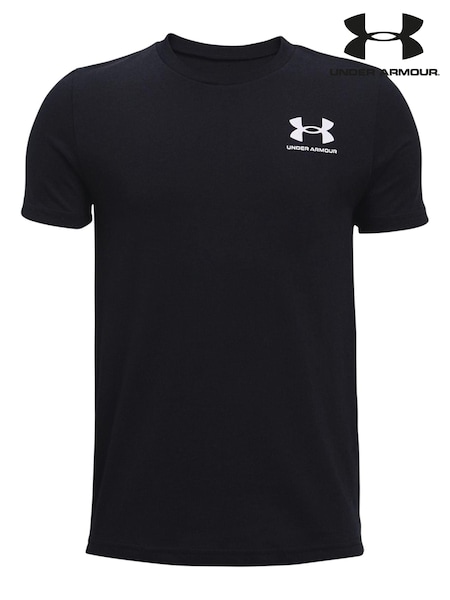 Under Armour Black Boys Youth Sportstyle Left Chest Logo T-Shirt (395079) | 44 QAR
