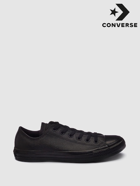 Converse Black Chuck Taylor All Stars Leather Ox Trainers (395579) | AED204