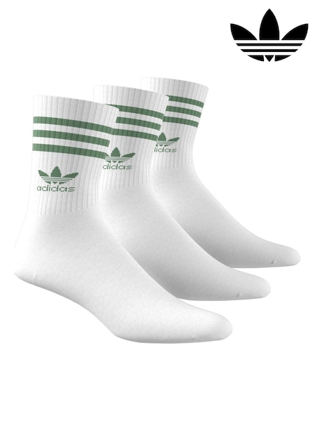 adidas Originals Dove White Mid Cut Crew Socks 3 Pack (395739) | €15.50