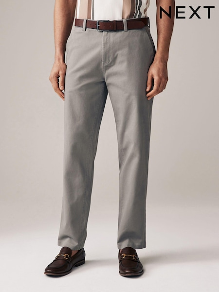 Серый - Прямой крой - Belted Soft Touch Chino Trousers (395982) | €34
