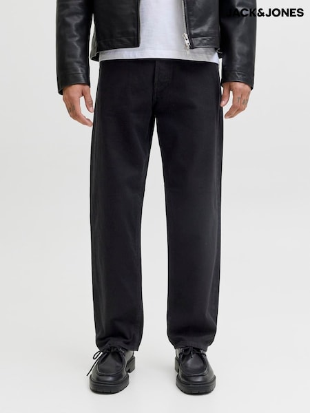Solid Black - Regular Jack & Jones Loose Fit Eddie Jeans