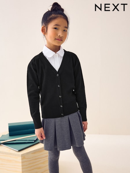 שחור - Cotton Rich School V-neck Cardigan (3-16yrs) (396716) | ‏34‏₪ - ‏55‏ ₪