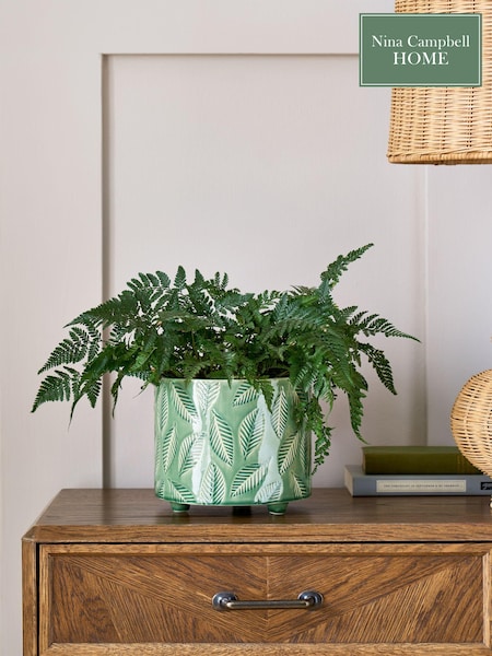 Nina Campbell Green Leaf Plant Pot (397075) | €37