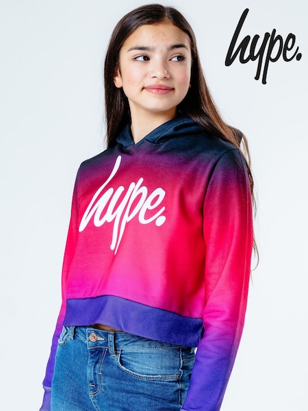 Hype. Black/Pink Fade Crop Hoodie (397184) | EGP2,310 - EGP2,772