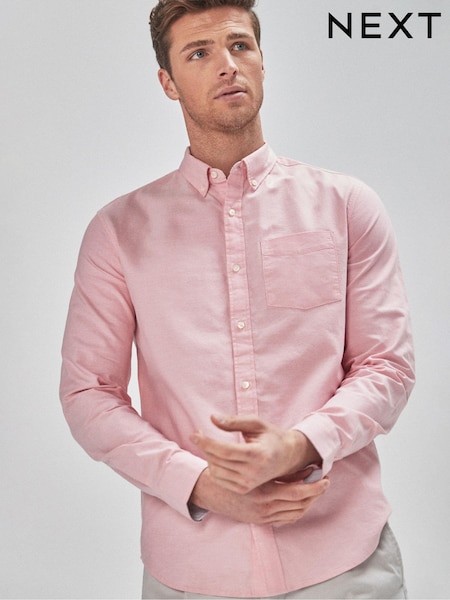 Pink Regular Fit Long Sleeve Oxford Shirt (397442) | 160 zł