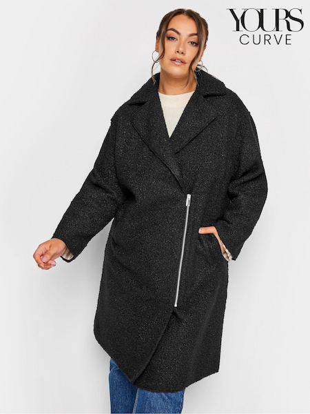 Yours Curve Black Boucle Biker Coat (397461) | €41.50