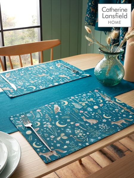 Catherine Lansfield Enchanted Twilight Animals Cotton Dining Placemat