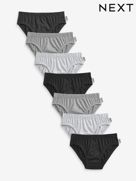 Schwarz/Grau - 100% Cotton Briefs 7 Pack (1.5-16yrs) (397770) | 9 € - 14 €