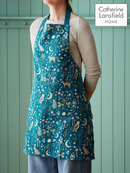 Catherine Lansfield Enchanted Twilight Animals Print Cotton Kitchen Apron