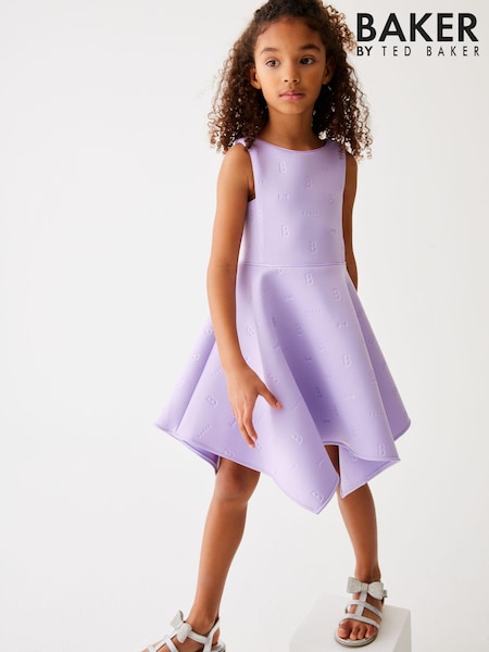 Baker by Ted Baker Lilac Purple Hanky Hem Embossed Scuba Dress (398043) | € 17 - € 19