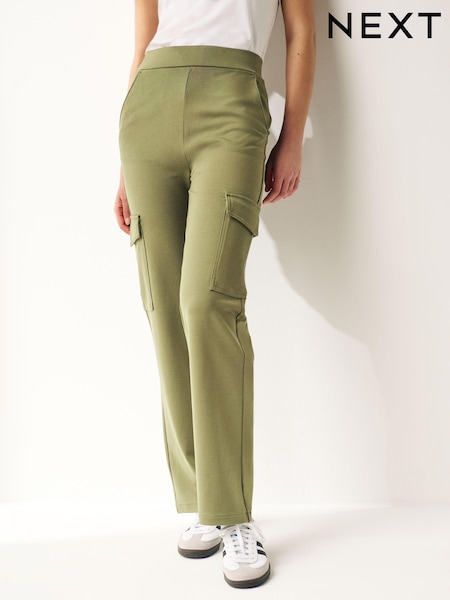 Khakigrün - Utility-Cargohose aus Ponte (398070) | 7 €