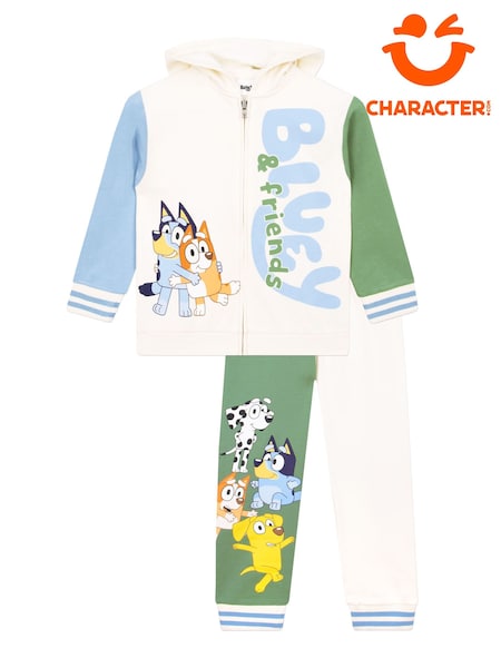 Cream - Character Bluey Bingo And Friends Zipped Hoodie And Joggers Outfit Set