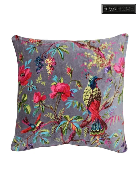 Riva Paoletti Mink Grey Paradise Velvet Polyester Filled Cushion (398126) | AED128