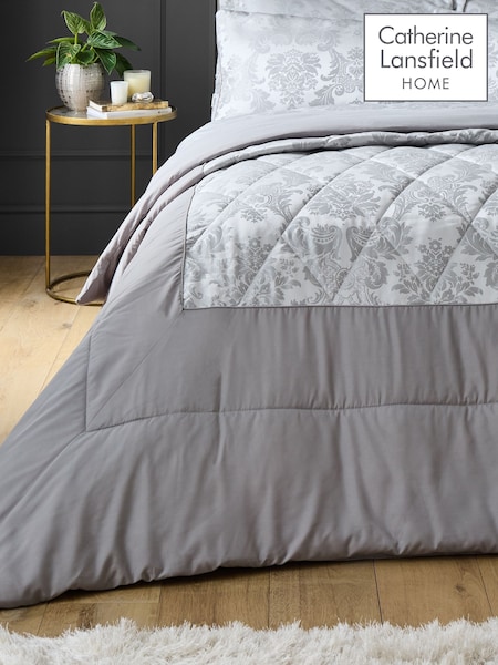 Catherine Lansfield Silver Damask Jacquard Bedspread (398498) | €73