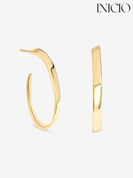 Gold Tone - Inicio Large Oval Twist Hoops