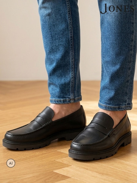 Svart - Regular Jones Bootmaker Peregrine Chunky Leather Penny Style Shoes