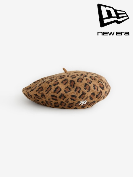 Brown - New Era Leopard Beret New York Yankees Hat