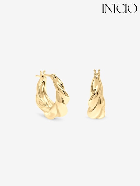 Gold Tone - Inicio Fluid Twist Hoops