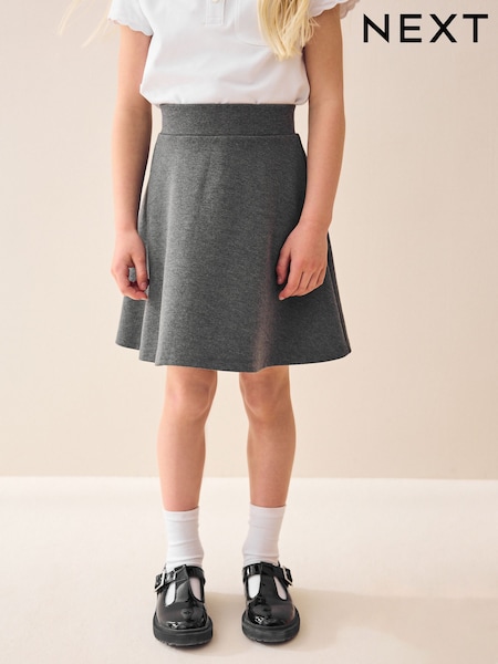 Grey 1 Regular Length Pull-On Jersey Stretch School Skater Skirt (3-17yrs) (399176) | AED36 - AED61