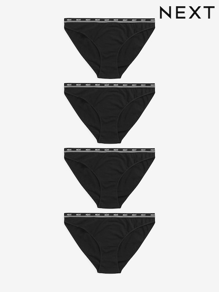Black High Leg Logo Knickers 4 Pack (399205) | €22.50